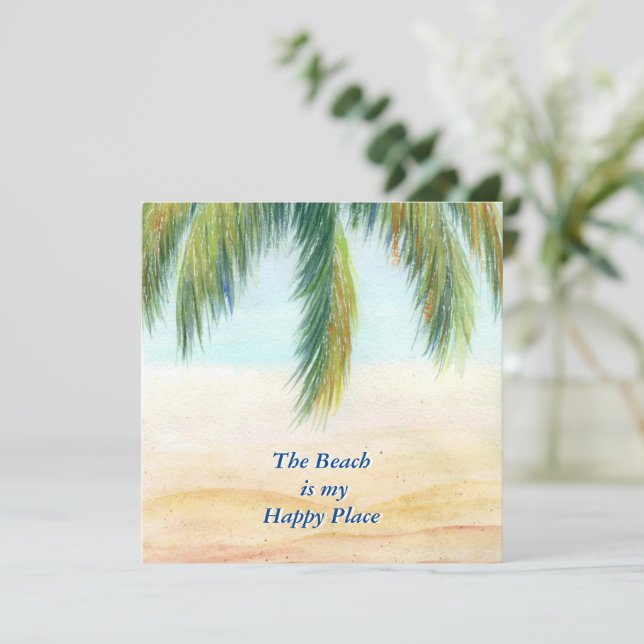 Handflatan träd en soldag på stranden (Stående Fram)