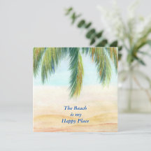 Handflatan träd en soldag på stranden