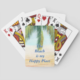 Handflatan träd en soldag på stranden casinokort