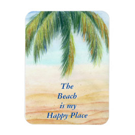 Handflatan träd en soldag på stranden magnet