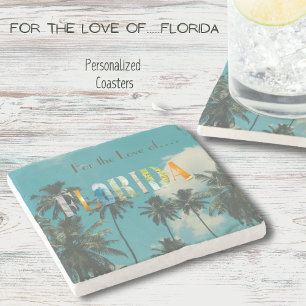 Handflatan Träd Florida Beach Stone Underlägg