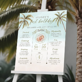 Handflatan Träd, första årsjubileet Baby Poster