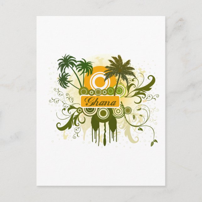 Handflatan Träd Ghana Vykort (Framsida)