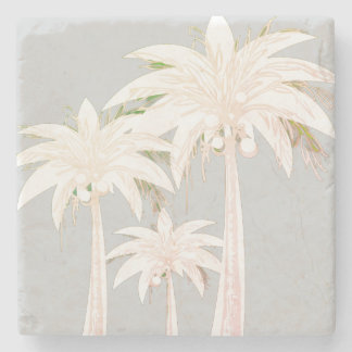 Handflatan Träd Grått Grönt White Modern Tropical Stenunderlägg