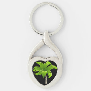 Handflatan Träd Hjärtnyckelring Twisted Heart Silverfärgad Nyckelring