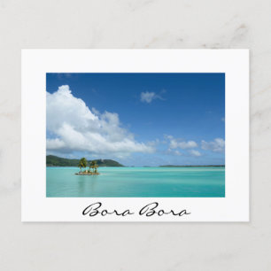Handflatan träd i Bora Bora-lagunens vita vykort