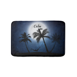 Handflatan träd i månljuset badrumsmatta