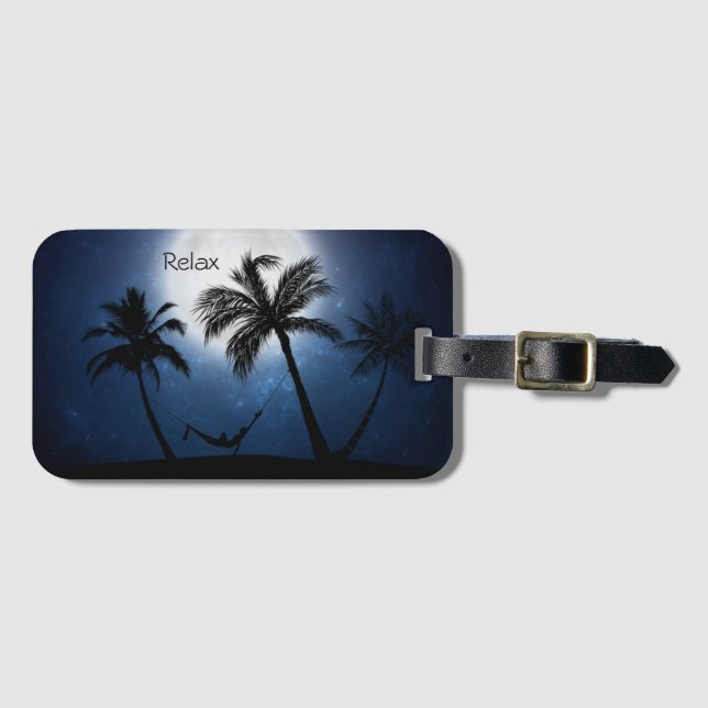 Handflatan träd i månljuset bagagebricka (Framsida horisontal)