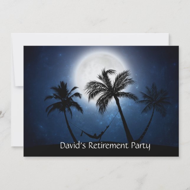 Handflatan träd i månljuset inbjudningar (Framsida)