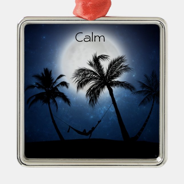 Handflatan träd i månljuset julgransprydnad metall (Framsidan)