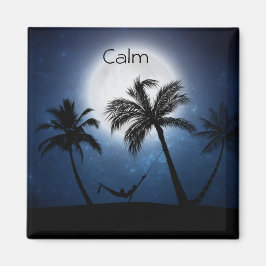 Handflatan träd i månljuset magnet