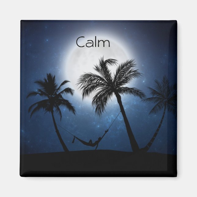 Handflatan träd i månljuset magnet (Framsidan)