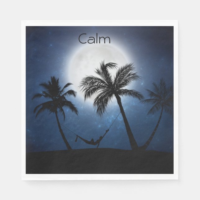 Handflatan träd i månljuset pappersservett (Framsidan)