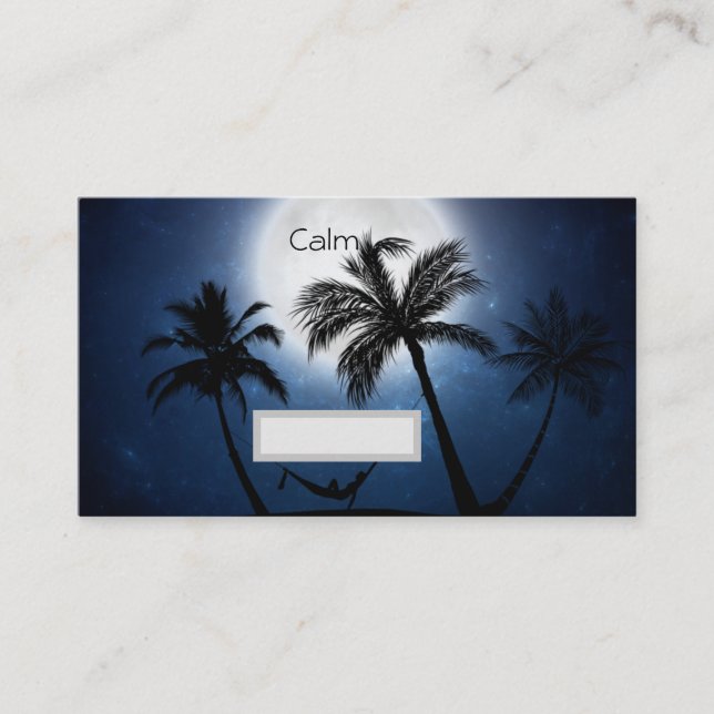 Handflatan träd i månljuset placeringskort (Framsida)