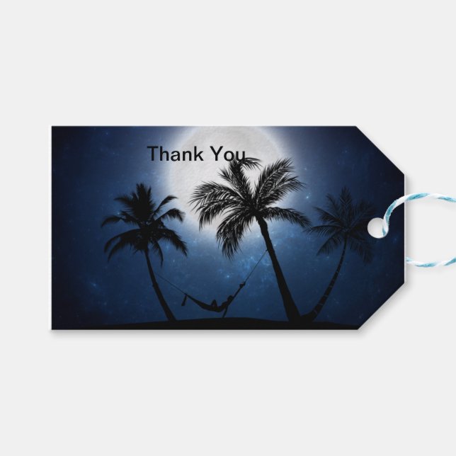 Handflatan träd i månljuset presentetikett (Framsidan (Horisontell))