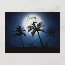 Handflatan träd i månljuset vykort