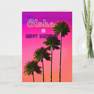 Handflatan Träd i Sunset Birthday Card nr 2 Kort