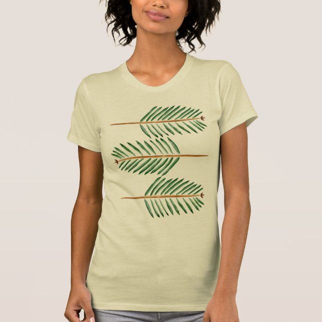 Handflatan träd löv t shirt (Framsida)