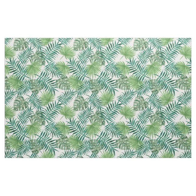 Handflatan Träd Löv Tropical Grönt Mönster Tyg (Fat Quarter)