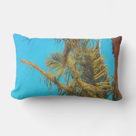 Handflatan Träd Löv Turquise Himlar Lumbarkudde