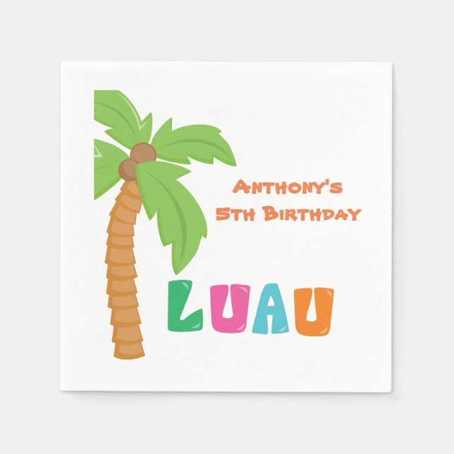 Handflatan Träd Luau Cocktail Napkin Pappersservett (Framsidan)