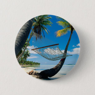 Handflatan Träd med Hammock pinback-knapp Knapp