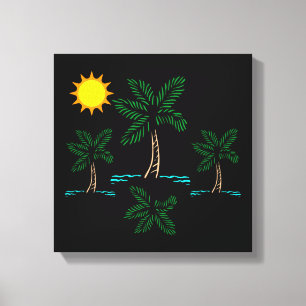 Handflatan Träd med Sol Canvas Art