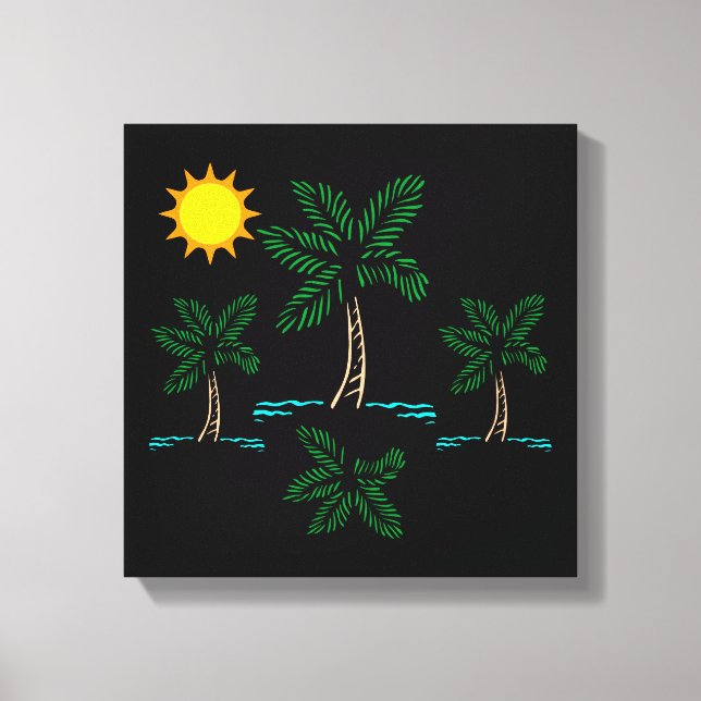 Handflatan Träd med Sol Canvas Art (Framsida)