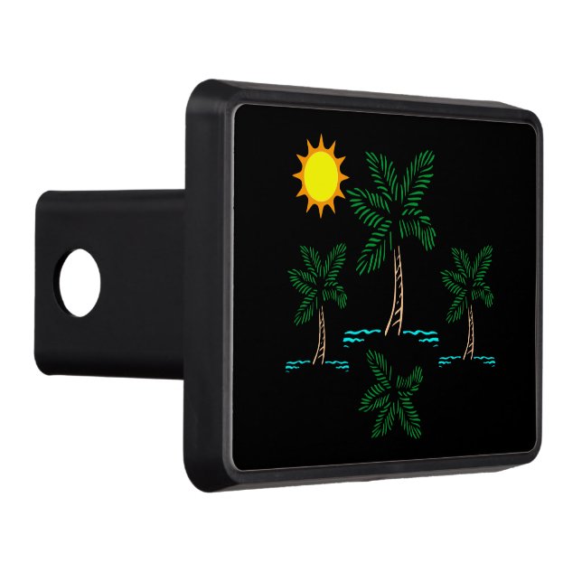 Handflatan Träd med Sol Hitch Cover Dragkroksskydd (Höger)