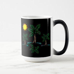 Handflatan Träd med Sol-kaffe Mugg