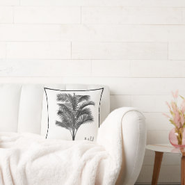 Handflatan Träd Modern Black White Personal Kudde