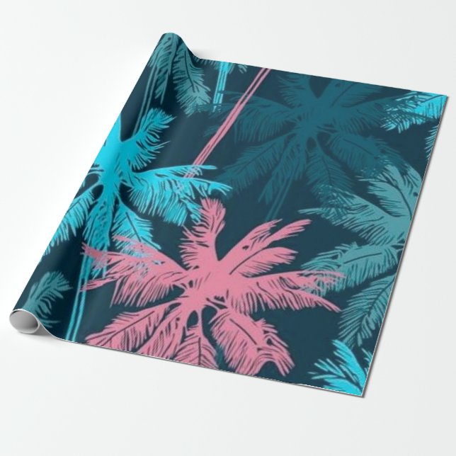 Handflatan träd mönster presentpapper (Utrullad)
