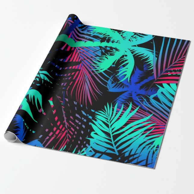 Handflatan träd mönster presentpapper (Utrullad)