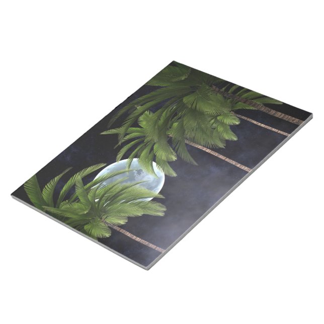 Handflatan Träd mot Måne Anteckningsblock (Vinklad)