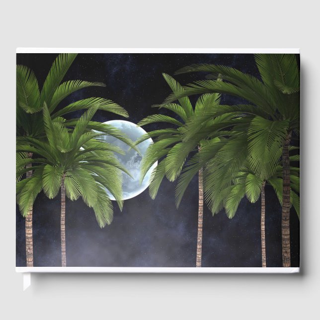 Handflatan Träd mot Måne Gästböcker (Framsida)