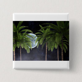 Handflatan Träd mot Måne Knapp