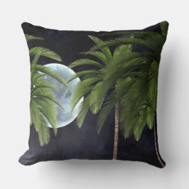 Handflatan Träd mot Måne Kudde