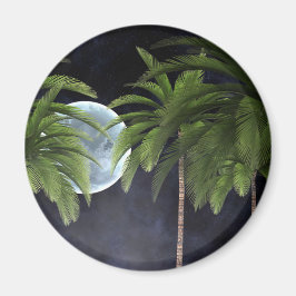 Handflatan Träd mot Måne Magnet