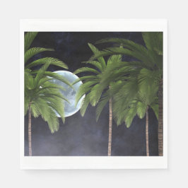 Handflatan Träd mot Måne Pappersservett