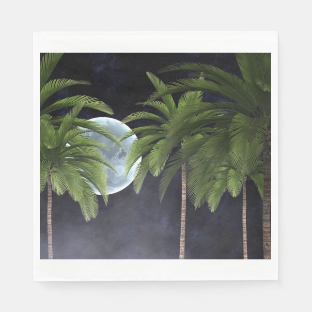 Handflatan Träd mot Måne Pappersservett (Framsidan)