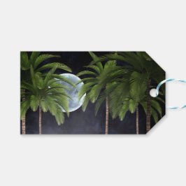 Handflatan Träd mot Måne Presentetikett