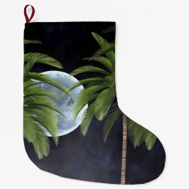 Handflatan Träd mot Måne Stor Julstrumpa