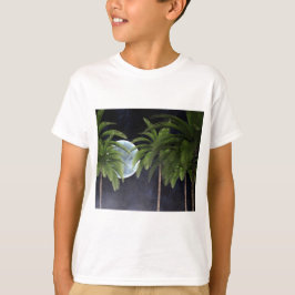 Handflatan Träd mot Måne T Shirt