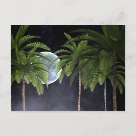 Handflatan Träd mot Måne Vykort