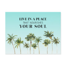 Handflatan Träd Motivering som säger Aqua Ombre Fl