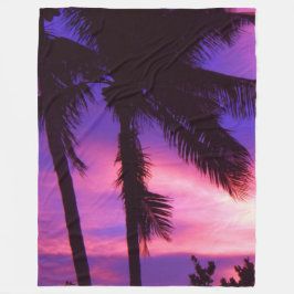 Handflatan Träd N Lila Sunset Fleece Blanket
