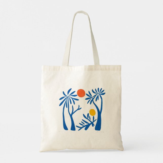 Handflatan träd naturscen Tote Bag Tygkasse (Baksida)