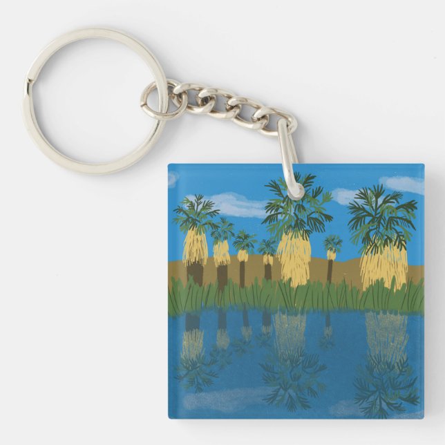 Handflatan Träd Oasis California Desert Coachella  (Framsidan)