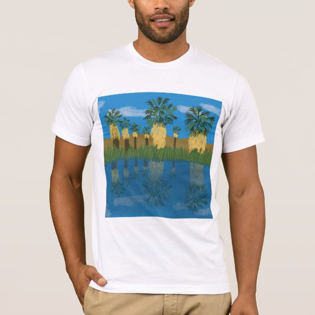 Handflatan Träd Oasis Kalifornien Coachella Valley T Shirt (Framsida)