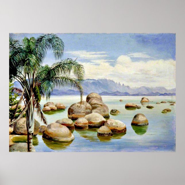 Handflatan Träd och Boulders i Rio-bukten, Brasili Poster (Framsidan)